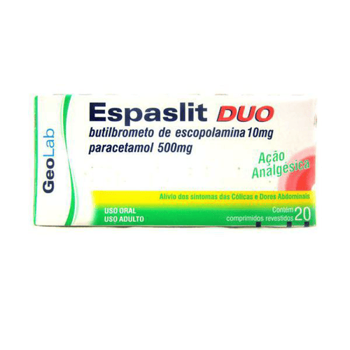 Imagem do produto Paracetamol - E Escopolamina Espaslit Duo Com 20 Comprimidos