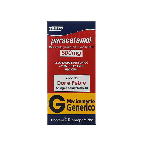Paracetamol - Teu 500Mg C 20 Comprimidos Teuto Genérico