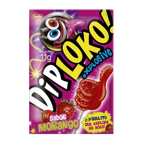 Imagem do produto Pirulito Dip Loko Explosive Sabor Morango 11G