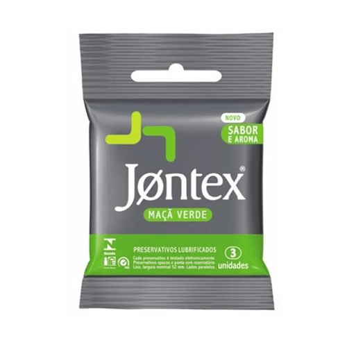 Imagem do produto Preservativo Jontex - Lubrificado Maça Verde Com 3 Unidades