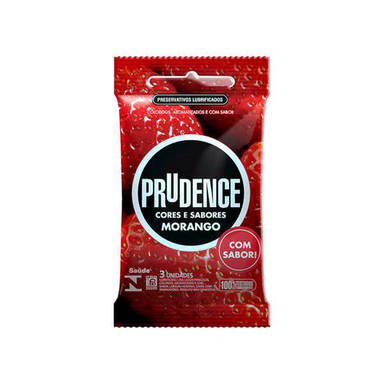 Preservativo - Prudence Cores E Sabores Morango Com 3 Unidades