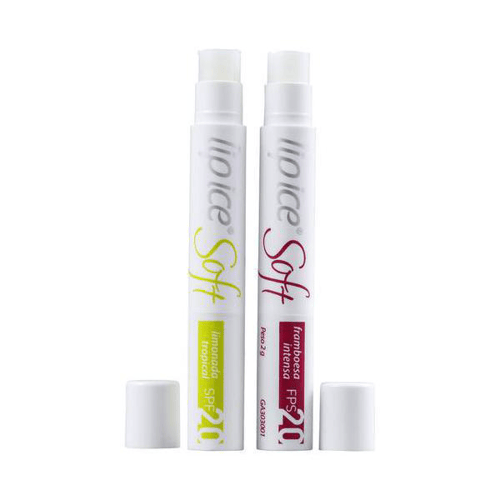 Protetor Labial Lip Ice Soft Fps20 Com 2 Unidades Sabor Limonada E Framboesa