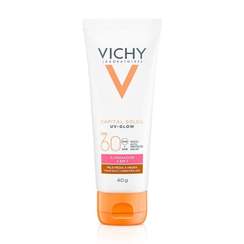 Imagem do produto Protetor Solar Facial Vichy Capital Soleil UV-Glow Com Cor FPS60 Pele Média A Negra 40G
