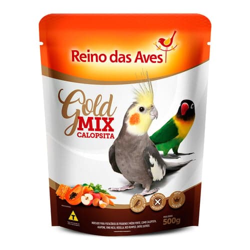 Imagem do produto Ração Para Pássaro Reino Das Aves Calopsita Gold Mix 500G