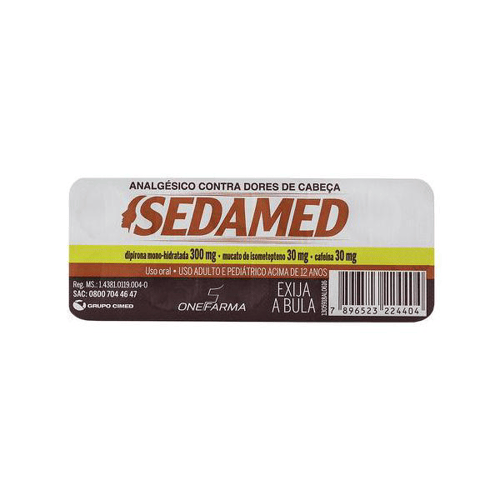 Imagem do produto Sedamed Com 10 Comprimidos