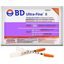 Imagem do produto Seringa Para Insulina Bd 0,3 Ml Com Agulha 8 X 0,30 Mm 30G 5/16 10 Unidades