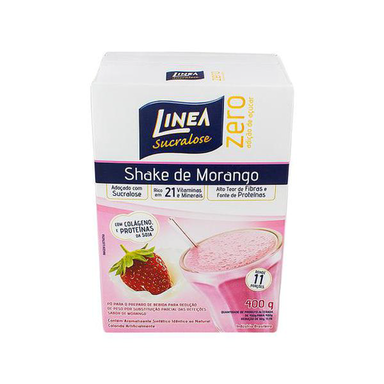 Imagem do produto Shake Linea Sucralose Premium Sabor Morango Com 400 Gramas