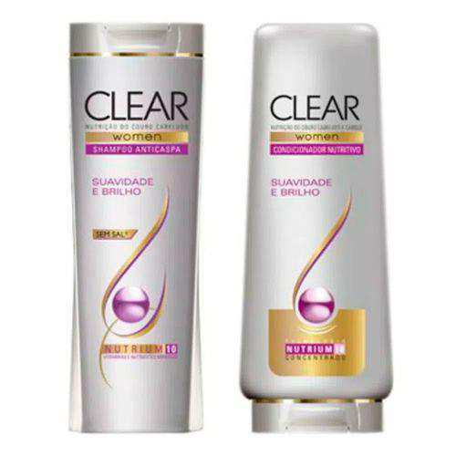 Imagem do produto Shampoo Clear Anticaspa Suavidade E Brilho 400Ml E Condicionador 400 Ml Preço Especial