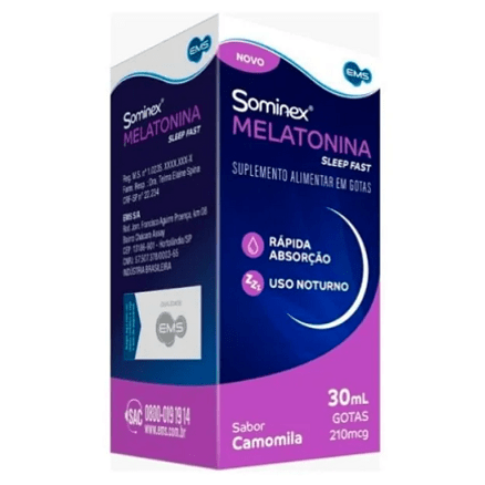 Imagem do produto Sominex Melatonina Sleep Fast Sabor Camomila 30Ml
