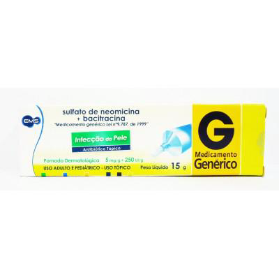 Sulfato De Neomicina + Bacitracina Zíncica Pomada 15G Ems Genérico - 15G Ems Genérico