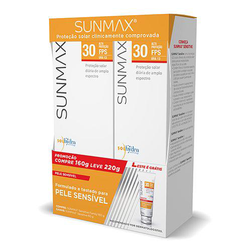Imagem do produto Sunmax Protetor Solar Sensitive Fps30 160G Gratis Sensitive Fps30 60G
