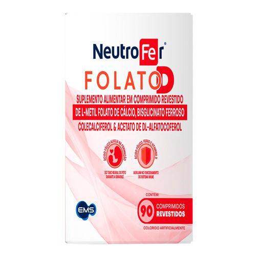 Imagem do produto Suplemento Alimentar Ems Neutrofer Folato D 90 Comprimidos