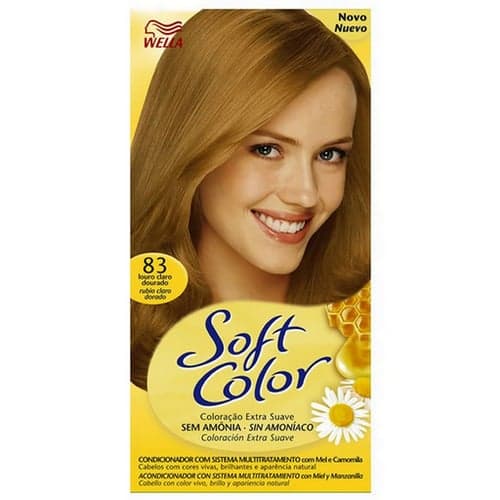 Imagem do produto Tintura Creme Soft Color Wella Louro Claro Dourado 83 Kit