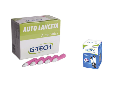 Imagem do produto Tiras Glicose Lite 50 Un + Auto Lanceta 28G 100 Un Gtech
