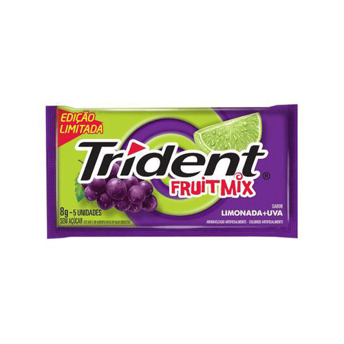 Imagem do produto Trident Fruit Mix Limonada E Uva 5 Unidades