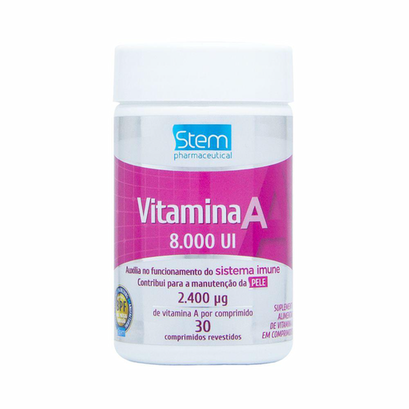 Imagem do produto Vitamina A 8.000 Ui 30 Comprimidos Stem Pharmaceutical Novalatina