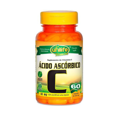 Imagem do produto Vitamina C Ácido Ascórbico Unilife 60 Cápsulas