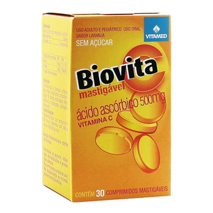 Imagem do produto Vitamina - C Biovita 500Mg Com 30 Comprimidos Mastigáveis