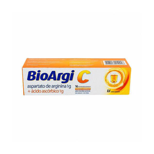 Vitamina C E Arginina Bioargi C Com 16 Comprimidos Efervescentes