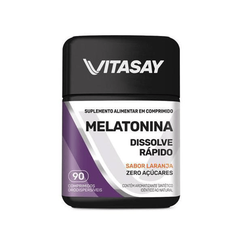 Imagem do produto Vitasay Melatonina Sabor Laranja Com 90 Comprimidos Orodispersíveis
