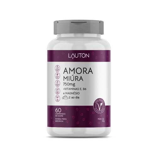 Imagem do produto Amora Miura 750Mg + Vitaminas E, B6 E Magnésio Lauton Nutrition Com 60 Comprimidos