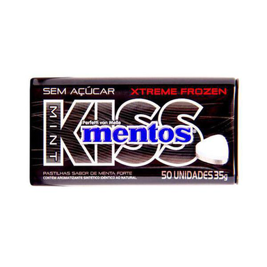 Imagem do produto Balas Mentos Kiss Xtreme Frozen Sabor Menta Forte Sem Açúcar Com 35G