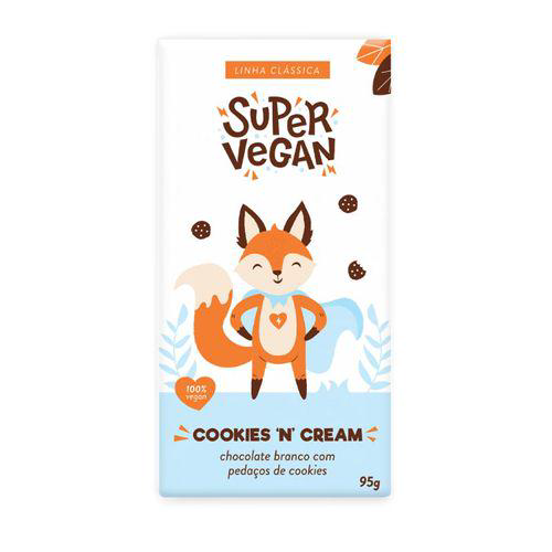Imagem do produto Barra De Chocolate Branco Cookies N Cream Super Vegan 95G