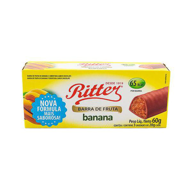 Imagem do produto Barra De Fruta Ritter Banana Com Chocolate Caixa Com 3 Unidades De 20G Cada