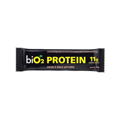 Imagem do produto Barra De Proteína Vegana Bio2 Sabor Cacau, Maca Peruana E Pasta Amendoim Com 45G