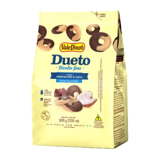 Imagem do produto Biscoito Dueto Vale D'ouro Chocolate Com Coco 200G