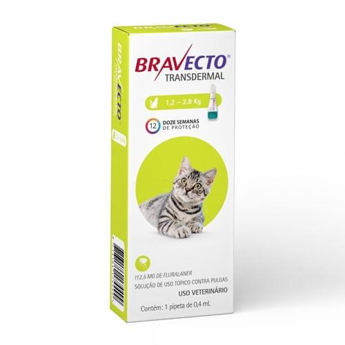 Imagem do produto Bravecto Para Gatos Transdermal Anti Pulgas E Carrapatos 1,2 A 2,8Kg
