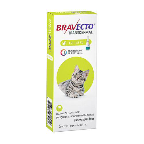 Imagem do produto Bravecto Transdermal Gatos 1,2 A 2,8Kg 0,4Ml Msd Antipulgas