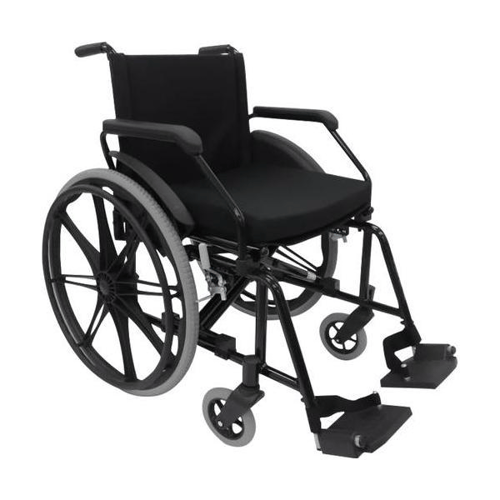 Imagem do produto Cadeira De Rodas Poty 50Cm Preta Pneus Antifuro Baxmann Jaguaribe Ortopedia Jaguaribe