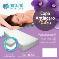 Imagem do produto Capa Anti Acaro Modelo Violeta Solteiro Branco Natural Home Care
