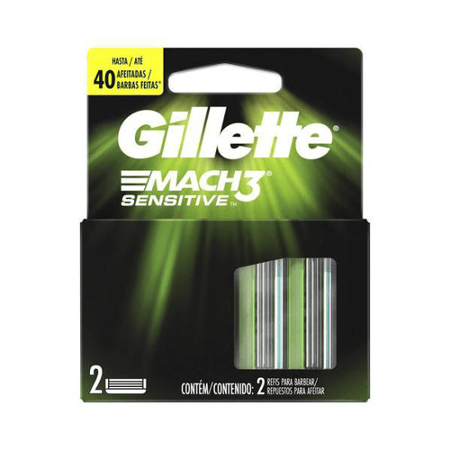 Imagem do produto Carga Para Aparelho De Barbear Gillette Mach3 Sensitive 2 Unidades 2 Unidades