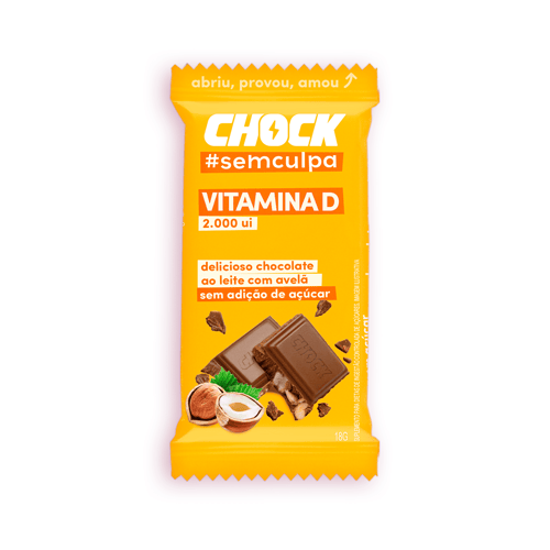 Imagem do produto Chock Chocolate Sem Culpa Ao Leite Com Avelã Vitamina D 18G