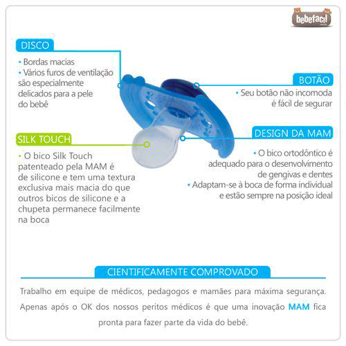 Imagem do produto Chupeta Mam Soft Silicone Silk Touch Ortodôntica E 6 Meses Rosa Com 1 Unidade
