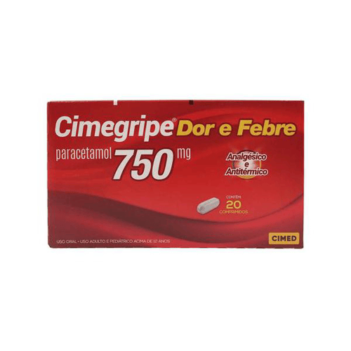 Imagem do produto Cimegripe 750Mg Dor Febre Com 20 Comprimidos