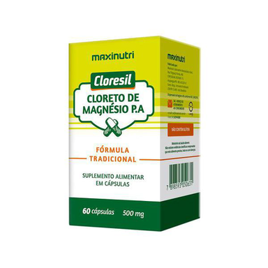 Imagem do produto Cloresil Cloreto Magnésio P A 500Mg Maxinutri 60 Cápsulas
