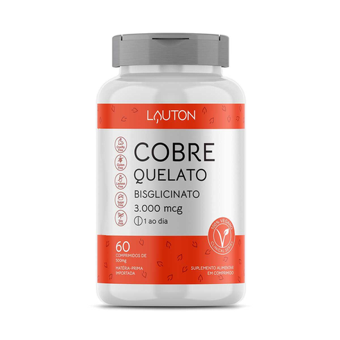 Imagem do produto Cobre Quelato Lauton Nutrition 3000Mcg Com 60 Comprimidos