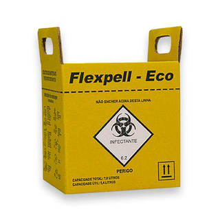 Imagem do produto Coletor Perfuro Cortante 7 Litros Flexpell Coletor Perfuro Cortante Eco Amarelo 7 Litros Flexpell
