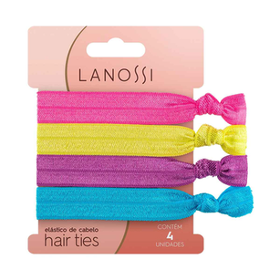 Imagem do produto Conjunto De Elástico Cabelo Lanossi Hair Ties Neon Com 4 Unidades