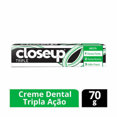 Creme Dental Closeup Triple Menta, 1 Unidade Menta, 70G
