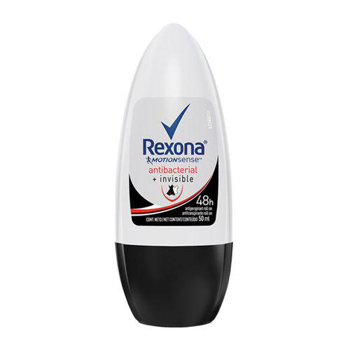 Imagem do produto Desodorante Antitranspirante Rexona Antibacterial + Invisible Rollon Com 50Ml