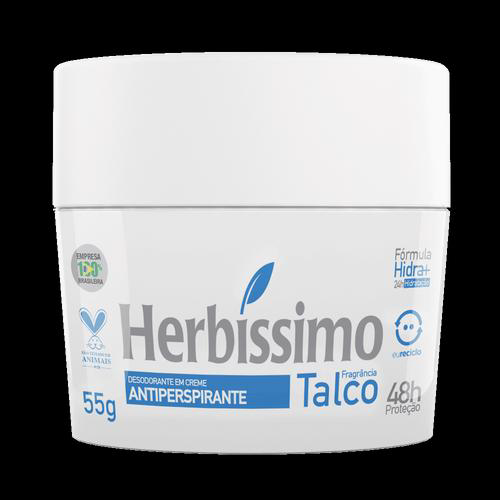 Imagem do produto Desodorante Creme Antitranspirante Talco Herbissimo 55G Herbíssimo