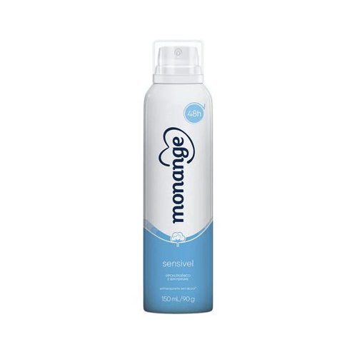 Imagem do produto Desodorante Monange Sensível Sem Perfume Aerosol Antitranspirante 48H Com 150Ml