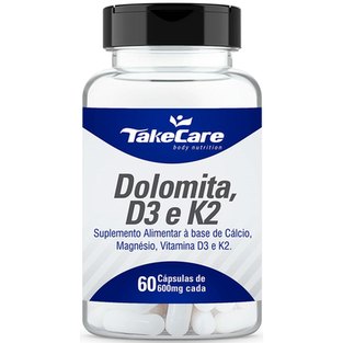 Imagem do produto Dolomita Magnésio Vitamina D3 E Vit K2 60 Cápsulas Take Care