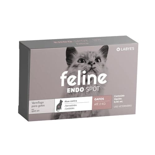 Imagem do produto Feline Endospot Labyes Vermífugo Para Gatos Até 2Kg 0,40Ml