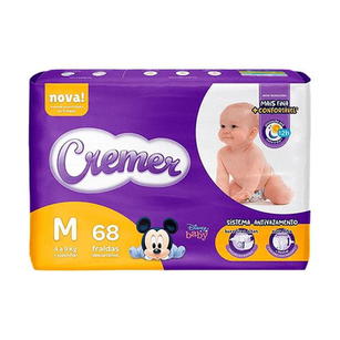 Imagem do produto Fralda Cremer Baby Hiper Proteção Até Noite E Dia Tamanho M Com 68 Unidades