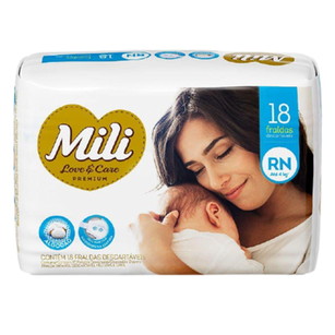 Imagem do produto Fralda Descartável Bebê Mili Love Care Rn 1 Pacote 18 Fraldas
